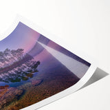 Extra large wall art featuring line art flowers and vibrant greens on a rolled canvas.