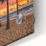 Large abstract wall art of Fort Lauderdale in mid-century modernist style, with vibrant colors on acrylic glass.