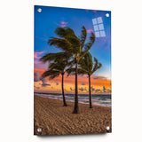 Acrylic print of Fort Lauderdale scenery in muted blues and greens, suitable for bedroom or dining room decor.