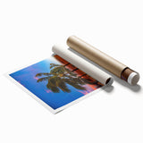 Extra large rolled print of Fort Lauderdale scenery featuring vibrant floral art, ideal for classy bathroom wall art.