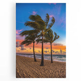 Black and white stretched canvas of Fort Lauderdale skyline, ideal for kitchen wall art.