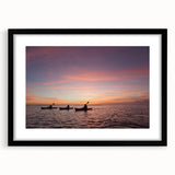 Colorful abstract art print of the Florida Keys in vibrant hues on a large framed canvas, ideal for living room decor.