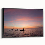 Black and white framed canvas depicting a vintage-style Florida Keys landscape, ideal for bedroom wall art.