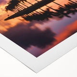 Art deco poster of Miami skyline in pastel shades on rolled canvas, ideal for dining room wall art.