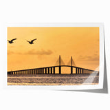 Extra large rolled print of Tampa scenery in soft pastel hues, ideal for art wall dining room.