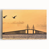 Black and white photograph of Tampa skyline on large stretched canvas, suitable for kitchen wall art.