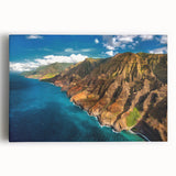 Black and white stretched canvas of Kauai landscape, ideal for kitchen wall art.