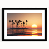 Colorful abstract art print of Maui scenery in vibrant hues on a large textured canvas, ideal for living room decor.