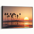 Black and white framed canvas of a Maui landscape, ideal for bedroom wall decor, featuring vintage poster art style.
