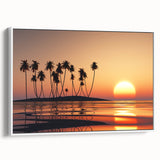 Vintage poster art of a Maui, Hawaii scenery in vibrant colors on a framed canvas, ideal for living room decor.