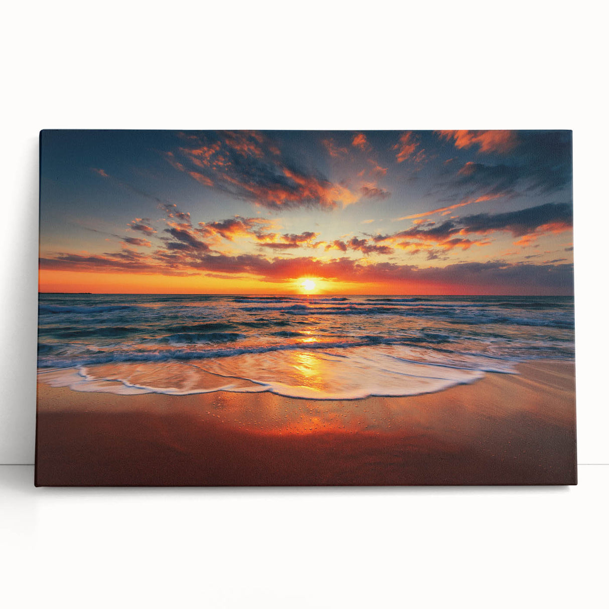 Black and white photo of Oahu coastline on stretched canvas, ideal for kitchen wall art.