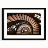 Extra large abstract art print of colorful Chicago skyline on textured canvas, framed in black.