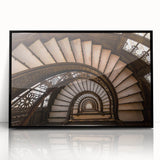 Large abstract wall art depicting the Chicago skyline in muted black and gray tones, acrylic print in a black frame.