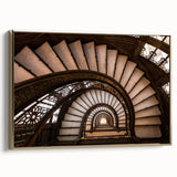 Framed canvas of Chicago skyline in vintage poster style with black and gold tones, ideal for bedroom wall art.