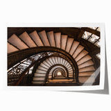 Extra large rolled print of Chicago skyline in muted gray and blue tones, ideal for dining room wall art.