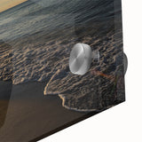 Large abstract wall art depicting Indiana scenery in mid-century modernist style on acrylic glass.