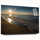 Large abstract depiction of Indiana scenery in muted earth tones on acrylic glass, ideal for bedroom or dining room art.