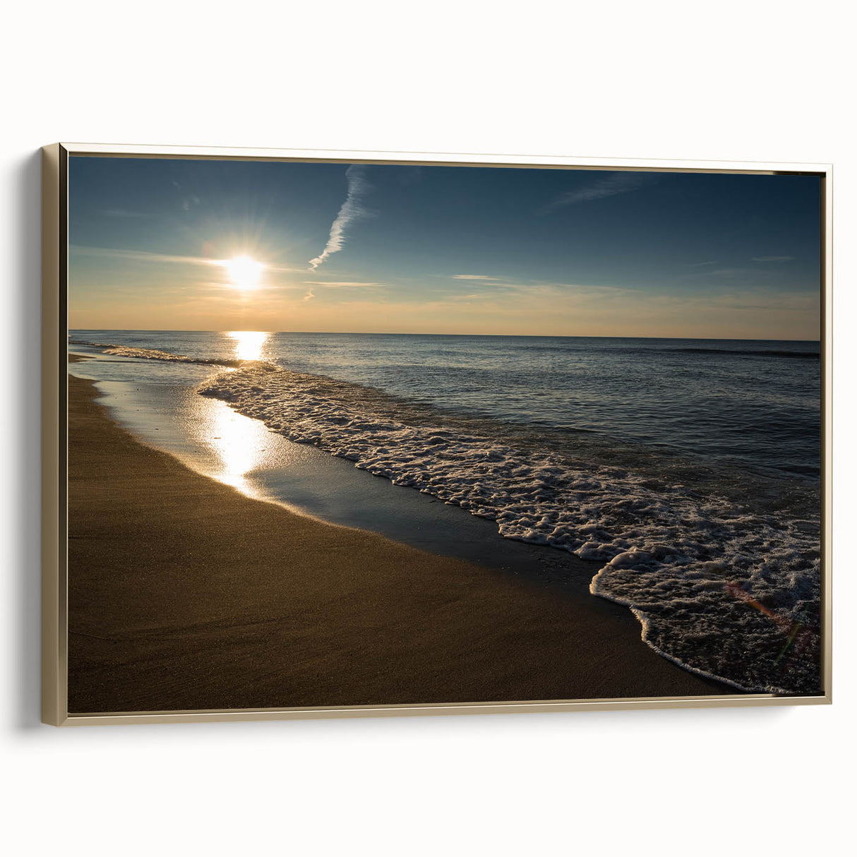 Framed canvas featuring a vintage-style Indiana landscape in muted gold and black tones, ideal for bedroom wall art.