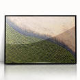 Large abstract wall art depicting Iowa scenery in muted earth tones on a framed acrylic, suitable for modern art wall decor.