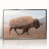 Mid-century modernist art depicting Kansas scenery in muted earth tones on a framed acrylic, suitable for nursery wall art.