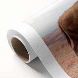 Art Deco style poster of Kansas scenery on rolled canvas, featuring muted earth tones, ideal for nursery wall art.