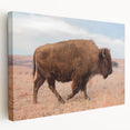 Kansas landscape depicted in muted earth tones on a large stretched canvas, suitable for kitchen wall art.