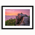 Abstract art print featuring textured, colorful art of Kentucky scenery in a black frame with mat.