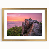 Extra large abstract art print of textured Kentucky scenery in muted earth tones, framed in gold.