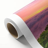 Art Deco-style poster of a Kentucky landscape in muted green and blue, rolled canvas, ideal for nursery wall art.