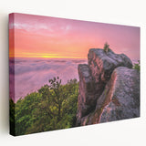Large art depicting the Kentucky landscape on stretched canvas, featuring muted earth tones, ideal for kitchen wall art.