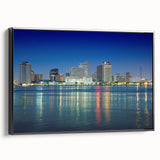 Black and white framed canvas featuring a vintage-style New Orleans landscape, ideal for bedroom wall decor.