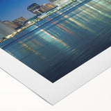 Art Deco poster of New Orleans skyline in pastel colors on rolled canvas, suitable for dining room wall art.