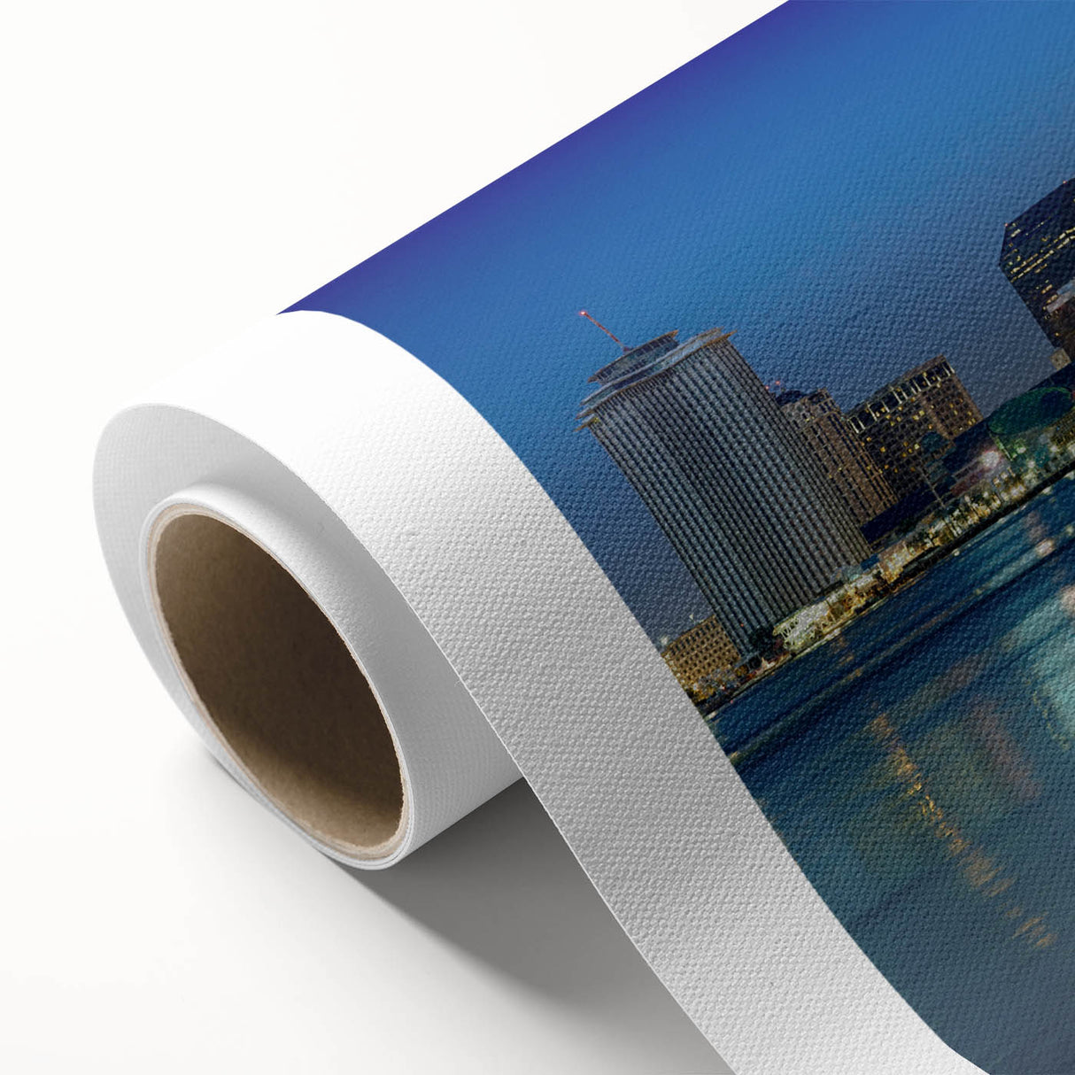 Art deco poster of New Orleans scenery in pastel shades on rolled canvas, ideal for nursery wall art.
