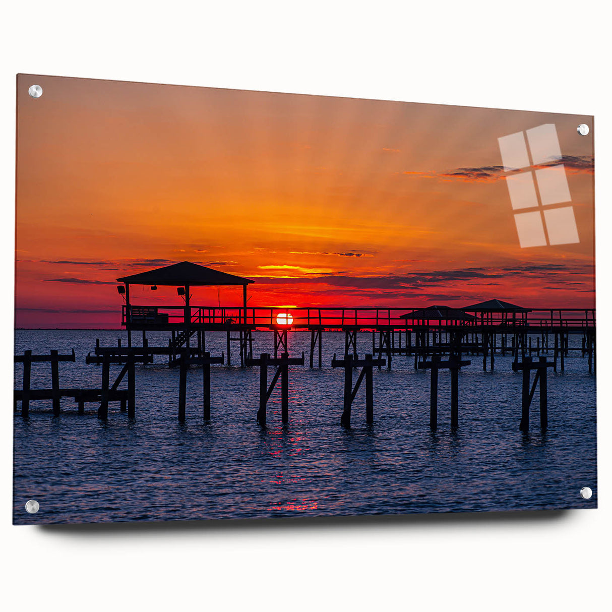 Acrylic print of a Louisiana landscape in muted earth tones, ideal for dining room decor.