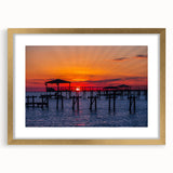 Extra large abstract art print depicting a textured Louisiana landscape in muted earth tones, framed in gold.