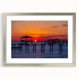 Textured abstract art print of a Louisiana landscape in muted earth tones, framed in silver, ideal for bedroom wall decor.