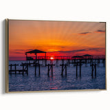 Framed canvas wall art featuring a vintage-style Louisiana landscape in muted gold and black tones, ideal for bedroom decor.