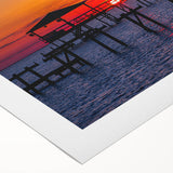 Art deco poster of Louisiana scenery in muted earth tones on rolled canvas, suitable for dining room wall art.