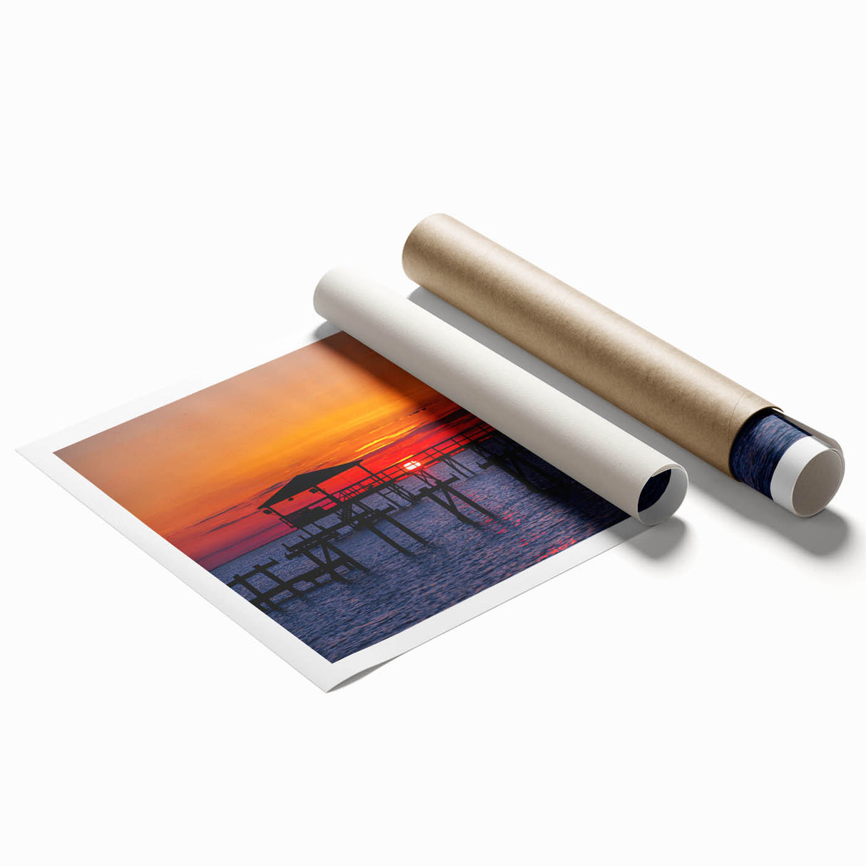 Extra large rolled print of a Louisiana landscape with vibrant floral elements.