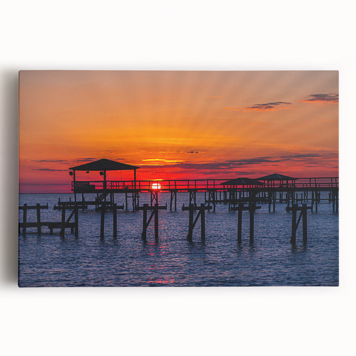 Black and white photo of Louisiana scenery on stretched canvas, ideal for kitchen wall art.