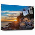 Acrylic glass print of Acadia National Park with vivid blue and green tones, suitable for bedroom or dining room decor.