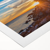 Art deco poster of Acadia, Maine, featuring muted earth tones on rolled canvas, suitable for dining room wall art.