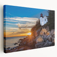 Acadia National Park landscape on large stretched canvas, featuring serene blue and green tones.