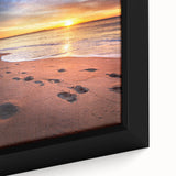 Close-up of a textured black wall art depicting a colorful Maine scenery on a framed canvas, suitable for living room decor.