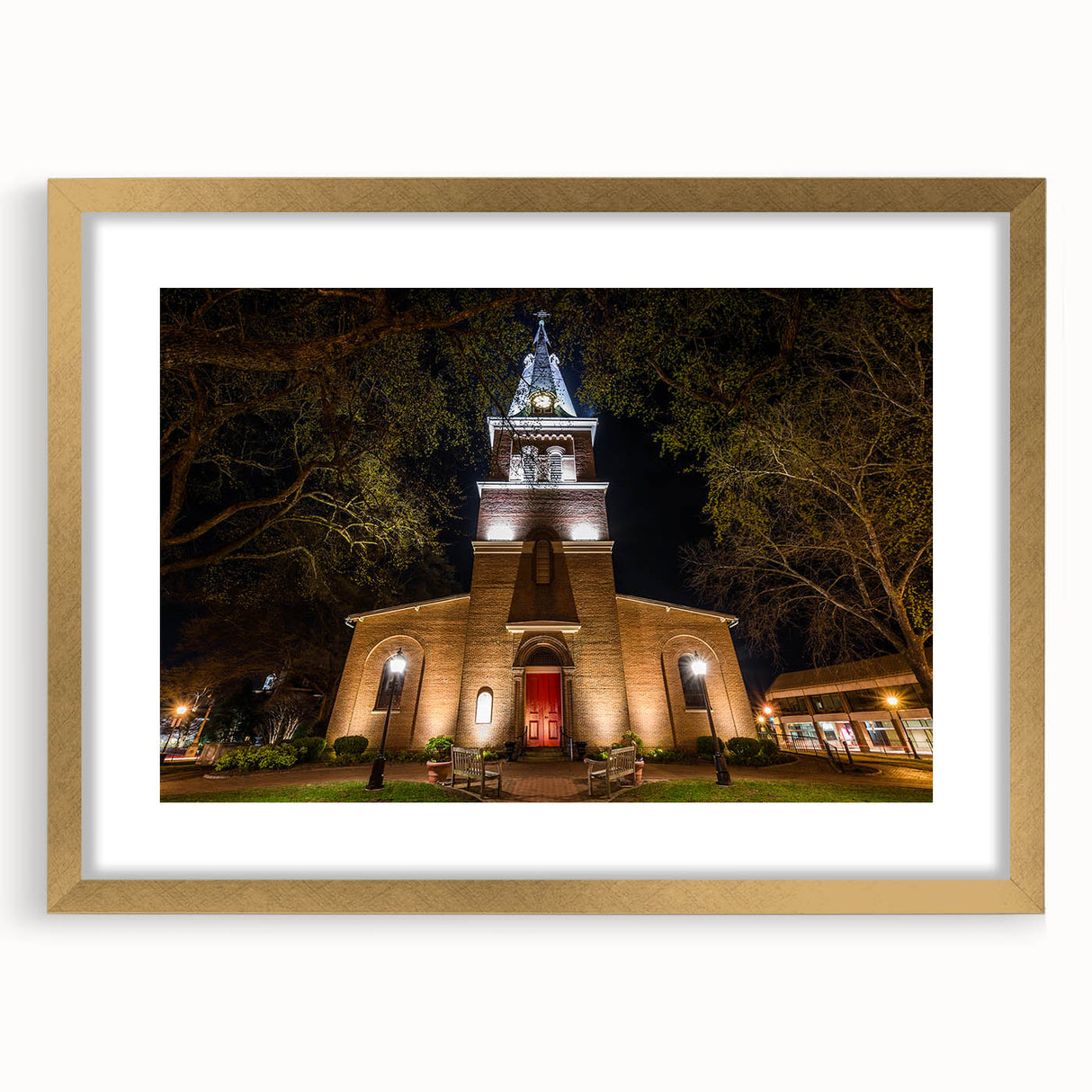 Extra large abstract art print of Annapolis scenery in textured style with gold frame, suited for living room decor.