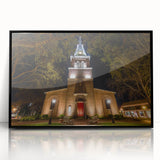 Large abstract wall art depicting Annapolis, Maryland, in muted gray and blue tones on a framed acrylic panel.