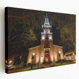 Side view of a stretched canvas depicting the Annapolis, Maryland skyline in muted blue and gray tones.