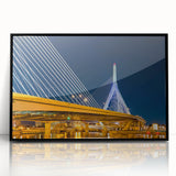 Large abstract wall art of Boston skyline in muted gray tones on black framed acrylic, ideal for modern office decor.