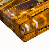 Black and white landscape art painting of Boston skyline on large stretched canvas, suitable for bedroom wall decor.