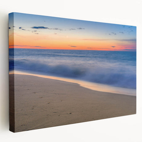 Large canvas print of a serene Nantucket landscape in soft pastel hues, ideal for kitchen wall art.